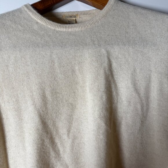 Malo 100% Cashmere Sweater Twin Set -Tank & Cardigan- Cream Size Small- Vintage - Picture 12 of 14